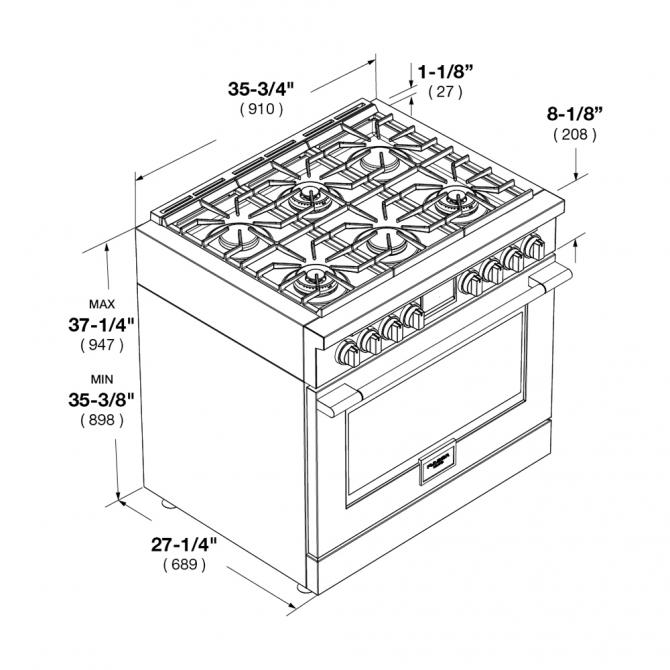 36" ALL GAS RANGE Fulgor Milano